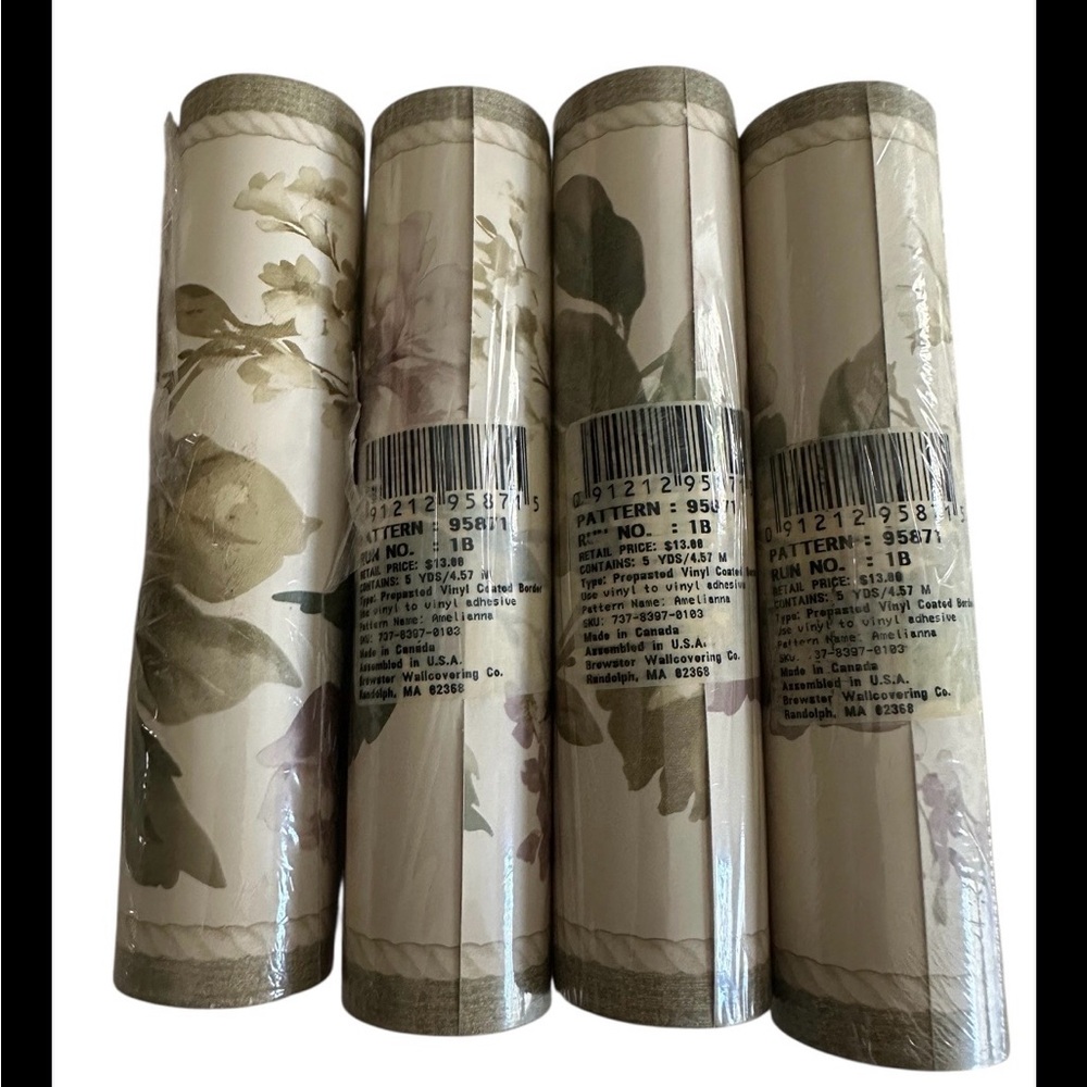 Brewster Traditional Floral Wallpaper Border 95871‎ Lot of 4 Rolls